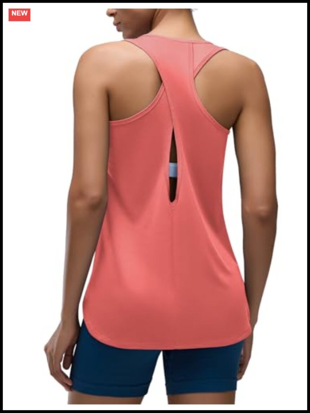 Women's Cross Backless Long Workout Tank Top Sleeveless Racerback Active Shirt